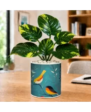Artificial Tree Ceramic Photo Pot With White Stones 3x4 Inch (F165635)