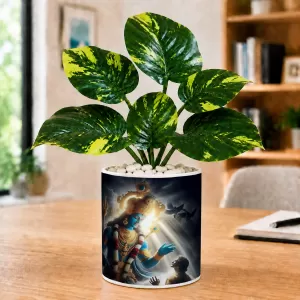 Artificial Tree Ceramic Photo Pot With White Stones 3x4 Inch (F165645) Artificial Tree Ceramic Photo Pot With White Stones 3x4 Inch (F165645)