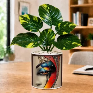 Artificial Tree Ceramic Photo Pot With White Stones 3x4 Inch (F165648) Artificial Tree Ceramic Photo Pot With White Stones 3x4 Inch (F165648)
