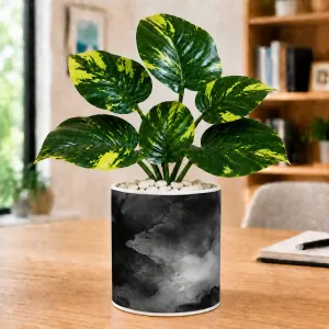 Artificial Tree Ceramic Photo Pot With White Stones 3x4 Inch (F165651)