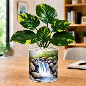 Artificial Tree Ceramic Photo Pot With White Stones 3x4 Inch (F165655) Artificial Tree Ceramic Photo Pot With White Stones 3x4 Inch (F165655)