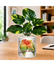 Artificial Tree Ceramic Photo Pot With White Stones 3x4 Inch (F165656)