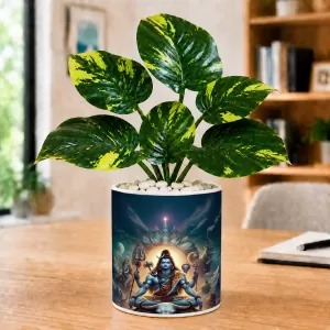 Artificial Tree Ceramic Photo Pot With White Stones 3x4 Inch (F165661) Artificial Tree Ceramic Photo Pot With White Stones 3x4 Inch (F165661)