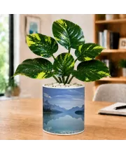 Artificial Tree Ceramic Photo Pot With White Stones 3x4 Inch (F165665)
