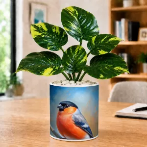 Artificial Tree Ceramic Photo Pot With White Stones 3x4 Inch (F165666)