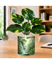 Artificial Tree Ceramic Photo Pot With White Stones 3x4 Inch (F165668)