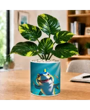 Artificial Tree Ceramic Photo Pot With White Stones 3x4 Inch (F165670)