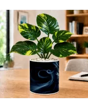 Artificial Tree Ceramic Photo Pot With White Stones 3x4 Inch (F165675)