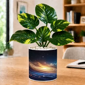 Artificial Tree Ceramic Photo Pot With White Stones 3x4 Inch (F165677)