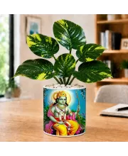 Artificial Tree Ceramic Photo Pot With White Stones 3x4 Inch (F165680)