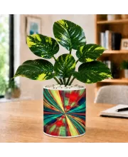 Artificial Tree Ceramic Photo Pot With White Stones 3x4 Inch (F165681)