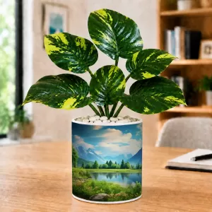 Artificial Tree Ceramic Photo Pot With White Stones 3x4 Inch (F165688) Artificial Tree Ceramic Photo Pot With White Stones 3x4 Inch (F165688)