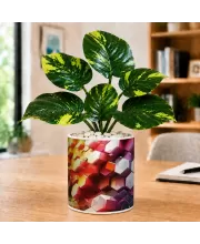 Artificial Tree Ceramic Photo Pot With White Stones 3x4 Inch (F165690)