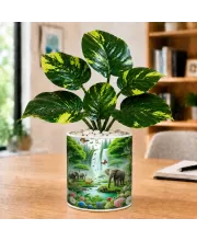 Artificial Tree Ceramic Photo Pot With White Stones 3x4 Inch (F165694)