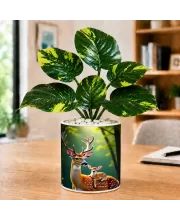 Artificial Tree Ceramic Photo Pot With White Stones 3x4 Inch (F165696)