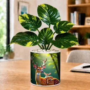 Artificial Tree Ceramic Photo Pot With White Stones 3x4 Inch (F165696) Artificial Tree Ceramic Photo Pot With White Stones 3x4 Inch (F165696)