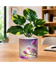 Artificial Tree Ceramic Photo Pot With White Stones 3x4 Inch (F165697)