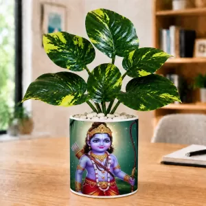 Artificial Tree Ceramic Photo Pot With White Stones 3x4 Inch (F165699) Artificial Tree Ceramic Photo Pot With White Stones 3x4 Inch (F165699)