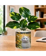 Artificial Tree Ceramic Photo Pot With White Stones 3x4 Inch (F165704)