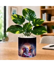 Artificial Tree Ceramic Photo Pot With White Stones 3x4 Inch (F165708)
