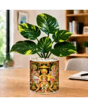 Artificial Tree Ceramic Photo Pot With White Stones 3x4 Inch (F165711)