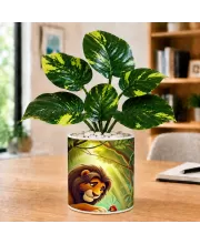 Artificial Tree Ceramic Photo Pot With White Stones 3x4 Inch (F165728)