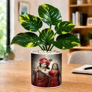 Artificial Tree Ceramic Photo Pot With White Stones 3x4 Inch (F165732) Artificial Tree Ceramic Photo Pot With White Stones 3x4 Inch (F165732)