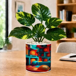 Artificial Tree Ceramic Photo Pot With White Stones 3x4 Inch (F165735) Artificial Tree Ceramic Photo Pot With White Stones 3x4 Inch (F165735)
