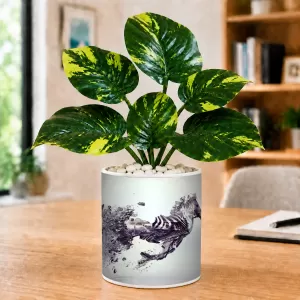 Artificial Tree Ceramic Photo Pot With White Stones 3x4 Inch (F165736) Artificial Tree Ceramic Photo Pot With White Stones 3x4 Inch (F165736)