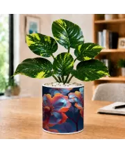 Artificial Tree Ceramic Photo Pot With White Stones 3x4 Inch (F165746)