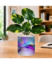 Artificial Tree Ceramic Photo Pot With White Stones 3x4 Inch (F165747)