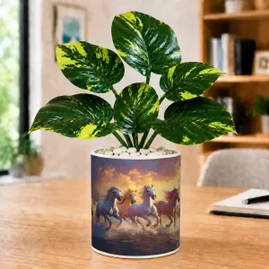 Artificial Tree Ceramic Photo Pot With White Stones 3x4 Inch (F165749) Artificial Tree Ceramic Photo Pot With White Stones 3x4 Inch (F165749)