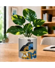 Artificial Tree Ceramic Photo Pot With White Stones 3x4 Inch (F165751)