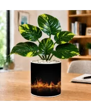 Artificial Tree Ceramic Photo Pot With White Stones 3x4 Inch (F165754)