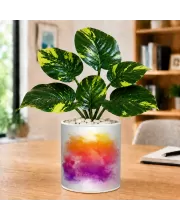 Artificial Tree Ceramic Photo Pot With White Stones 3x4 Inch (F165760)