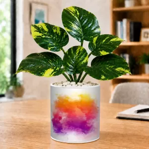 Artificial Tree Ceramic Photo Pot With White Stones 3x4 Inch (F165760) Artificial Tree Ceramic Photo Pot With White Stones 3x4 Inch (F165760)