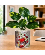 Artificial Tree Ceramic Photo Pot With White Stones 3x4 Inch (F165771)