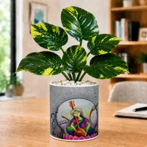 Artificial Tree Ceramic Photo Pot With White Stones 3x4 Inch (F165780) Artificial Tree Ceramic Photo Pot With White Stones 3x4 Inch (F165780)