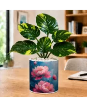 Artificial Tree Ceramic Photo Pot With White Stones 3x4 Inch (F165785)