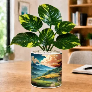 Artificial Tree Ceramic Photo Pot With White Stones 3x4 Inch (F165795) Artificial Tree Ceramic Photo Pot With White Stones 3x4 Inch (F165795)