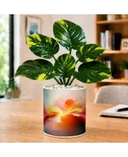 Artificial Tree Ceramic Photo Pot With White Stones 3x4 Inch (F165796)