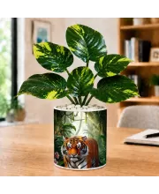 Artificial Tree Ceramic Photo Pot With White Stones 3x4 Inch (F165803)