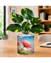 Artificial Tree Ceramic Photo Pot With White Stones 3x4 Inch (F165807)