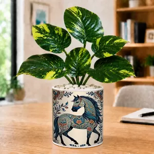 Artificial Tree Ceramic Photo Pot With White Stones 3x4 Inch (F165811) Artificial Tree Ceramic Photo Pot With White Stones 3x4 Inch (F165811)