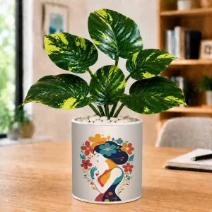 Artificial Tree Ceramic Photo Pot With White Stones 3x4 Inch (F165814) Artificial Tree Ceramic Photo Pot With White Stones 3x4 Inch (F165814)