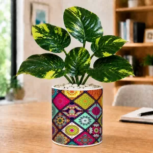 Artificial Tree Ceramic Photo Pot With White Stones 3x4 Inch (F165818) Artificial Tree Ceramic Photo Pot With White Stones 3x4 Inch (F165818)