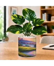 Artificial Tree Ceramic Photo Pot With White Stones 3x4 Inch (F165820)