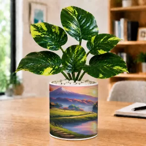 Artificial Tree Ceramic Photo Pot With White Stones 3x4 Inch (F165820) Artificial Tree Ceramic Photo Pot With White Stones 3x4 Inch (F165820)