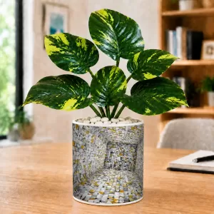 Artificial Tree Ceramic Photo Pot With White Stones 3x4 Inch (F165826) Artificial Tree Ceramic Photo Pot With White Stones 3x4 Inch (F165826)