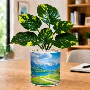 Artificial Tree Ceramic Photo Pot With White Stones 3x4 Inch (F165830) Artificial Tree Ceramic Photo Pot With White Stones 3x4 Inch (F165830)